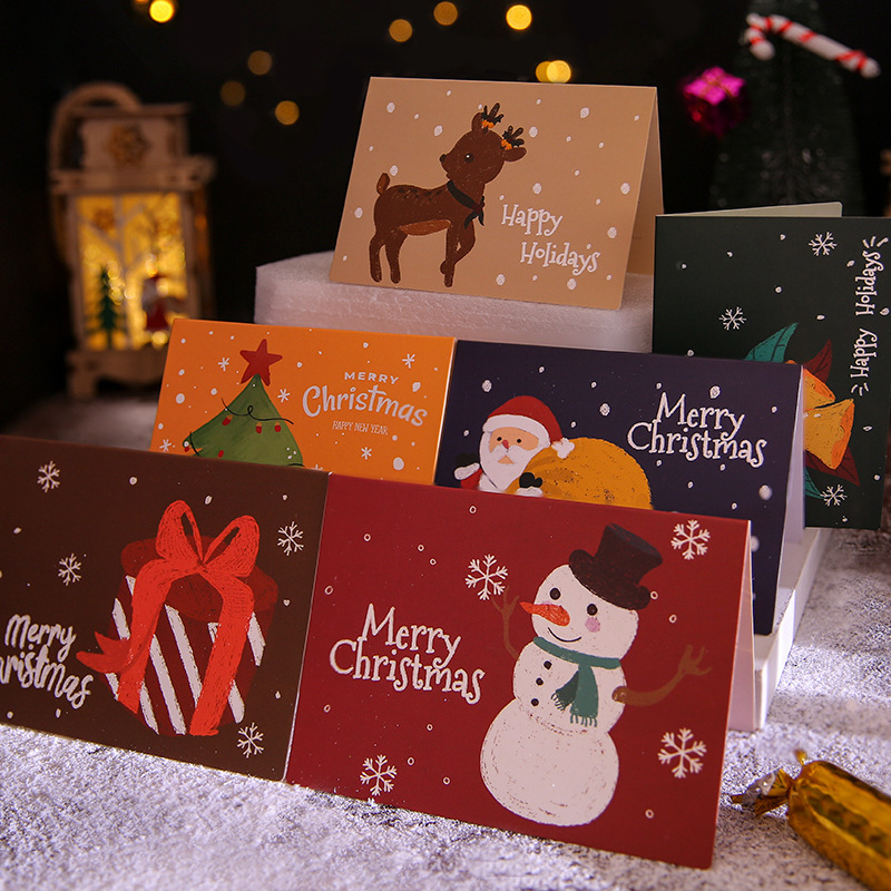 Crayon Style Oil Painting Christmas Card Set – Christmas Series