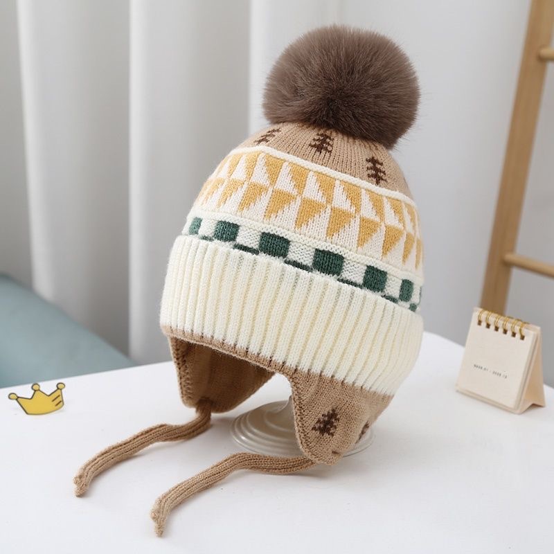 Autumn Winter Kids Knit Earflap Hat
